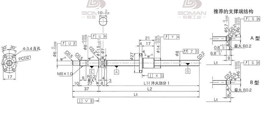 KURODA DP0802JS-HDNR-0260B-C3F 黑田精工的滚珠丝杠怎么拆