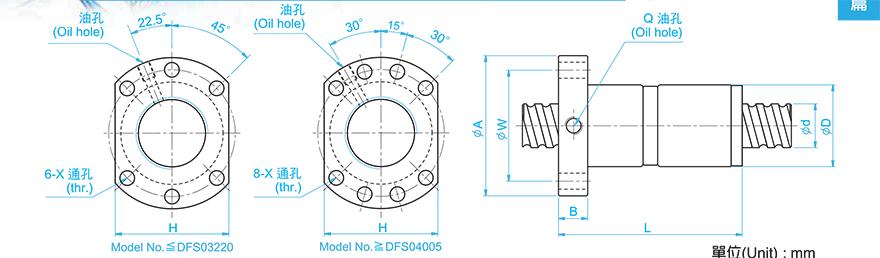TBI DFS02006-4.8 tbi滚珠丝杆的规格表说明